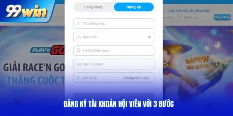 Tạo tài khoản với 3 bước đơn giản